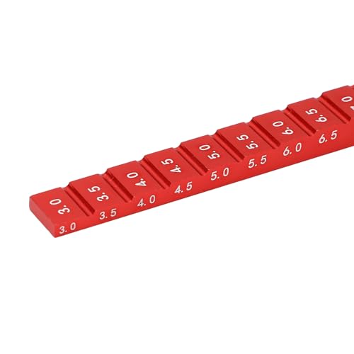 RC Ride Height 1/10, Aluminum Alloy, Clear Scale, Adjustable 3 to 10mm, Measure and Adjust RC Car Ride Height, for 1/10 RC Drift Car (Red) - color: Red