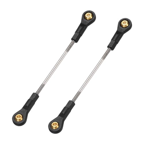 MECCANIXITY 2Pcs RC Boat Push Rod, 304 Stainless Steel Lever Steering Linkage Tie Rods with M2 Ball Head Joint for RC Car Boat Helicopter DIY Model Parts, 78-88mm - size: 78-88mm
