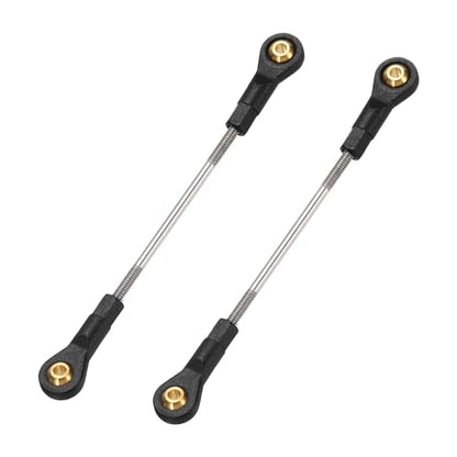 MECCANIXITY 2Pcs RC Boat Push Rod, 304 Stainless Steel Lever Steering Linkage Tie Rods with M2 Ball Head Joint for RC Car Boat Helicopter DIY Model Parts, 78-88mm - size: 78-88mm