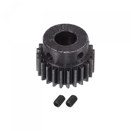 uxcell 1Mod 24T Pinion Gear 8mm Bore Hardened Steel Motor Rack Spur Gear with Step for RC Car Truck Buggy Gear Drive