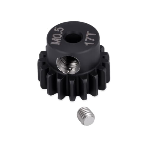 0.5M Pinion Gear Set 14T-18T, 2mm Bore Hardened Steel Motor Gears with Set Screws, 5PCS RC Gear Set Compatible with Losi Micro-B 1/24 1/28 RC Cars