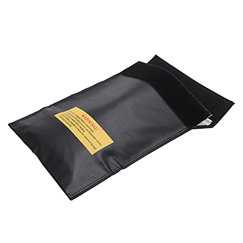 Large Capacity Lipo Battery Explosion Proof Bag, Fireproof Lithium Battery Safe Guard Nylon Charging Bag for Safe Storage Black - size: Black