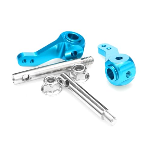 RC Car Steering Cup for Tamiya CW-01 Lunch Box Metal Steering Arms Knuckle Cup with Axle Upgrade Parts (Blue) - color: Blue