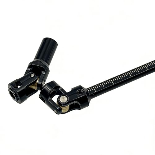 1/10 RC Cut-to-Length Drive Shaft Kit, 68–229mm Adjustable Stainless Steel Driveshafts, CNC Universal Joint Shafts with M4 Screws, for RC Crawler (Black, 2PCS)