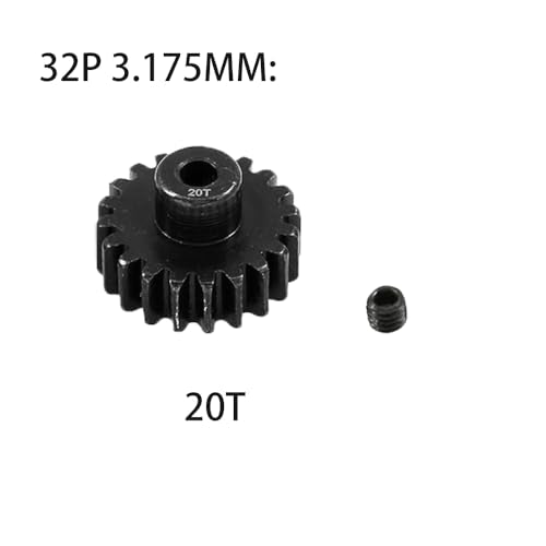 Metal Steel 3.175mm Shaft 32P Pinion Gear Set 20T 21T 22T 23T 24T Compatible with 1/10 Crawler Truck Traxxas Arrma HSP HPI AXIAL Tamiya LOSI RC Car Upgraded Parts - size: 20T 21T 22T 23T 24T