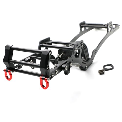 RC Chassis Frame, Carbon Fiber LCG Chassis Frame Rails kit for 1/10 SCX10 RC Crawler Upgrade Parts(Black)