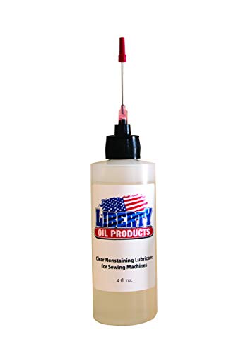 Liberty Oil, Clear Nonstaining Oil for Lubricating All Moving Parts of your Sewing Machine. Large 4 Ounce Bottle