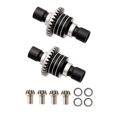 45# Steel Front Rear Differential Diff Input Gear Set for 1/16 H16BM H16207 16208 16209 16210 H16 1/14 14301 14302 14209 14210 H14BM Series Upgrades Part Black - color: Black
