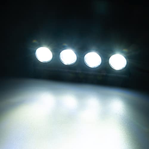 SCX10 TRX4 LED Light Bar LED Lamp Kit 4 LEDs Body Shell Roof Lights | RC Crawler LED Light Bar Kit Roof Spotlight Light for TRX4 SCX10 90027 SCX10 II 90046 D90 1/10 RC Car (White) - color: White