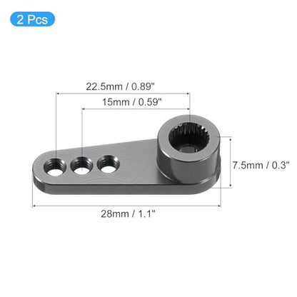 MECCANIXITY Aluminum Alloy 25T Steering Servo Single Arm Horn Deep Grey for DIY RC Car/Boat/Airplane Boat Accessories 2 Pcs - color: Deep Grey