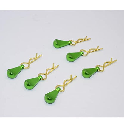 6X Metal Body Clip R-Shape Pins with Pull Tabs for 1/8 and 1/10 Scale RC Car - Metal Construction - Easy Disassembly - Perfect for RC Crawlers, Trucks, gies - 6Pcs Pack - Random