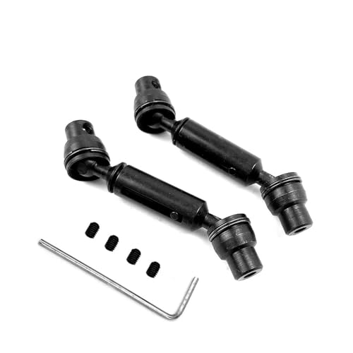 2pcs Metal Drive Shaft Set for 1/10 RC Crawler Compatible with C14 C24 C34 MN D91 D96 D99 D99S MN90 MN98 MN99S Models(Black) - color: Black