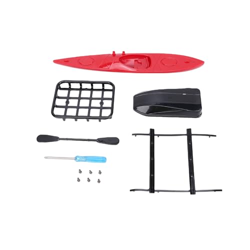 Alomejor RC Crawler Roof Rack Set, Plastic Upgrade Accessories with Canoe and Box/Cover 2.76x2.17in for Outdoor Enthusiasts