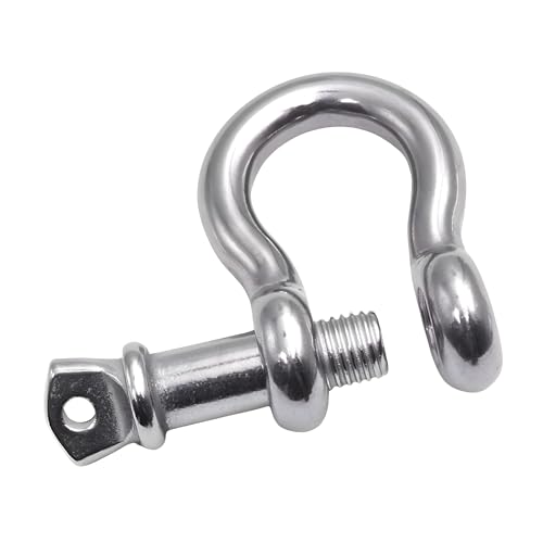 316 Stainless Steel Bow Shackle with Oversized Screw Pin, Marine-Grade Hardware for Anchor Lines, Towing, Dinghies, Canoes, Trailers, Utility Tie-Downs & Off-Road Recovery - size: 3/4" with 7/8" Pin 4.4T WLL, style: 50-pack