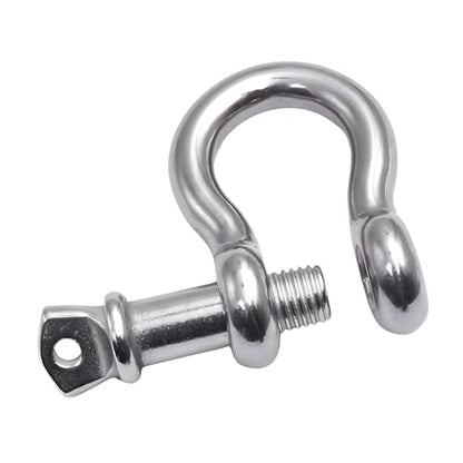 316 Stainless Steel Bow Shackle with Oversized Screw Pin, Marine-Grade Hardware for Anchor Lines, Towing, Dinghies, Canoes, Trailers, Utility Tie-Downs & Off-Road Recovery - size: 5/16" with 3/8" Pin .825T WLL, style: 50-pack