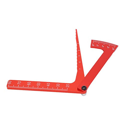 RC Rim Camber Gauge Aluminum Alloy Adjustable Wheel Height Ruler Tool for RC Remote Control Vehicle Rim Camber Angle Measurement (Red) - color: Red