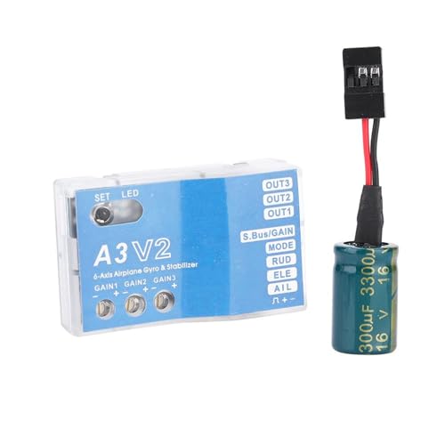 Jadeshay RC Flight Controller, F50A 3 Axle Gyro A3 V2 Flight Controller Stabilizer System with Four Flight Modes for RC Fixed Wing Airplane Enthusiasts