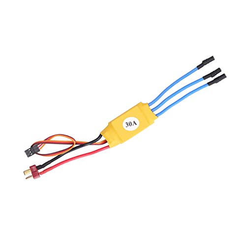 Brushless Motor Speed Controller 30A, ESC for RC Cars Boats Trucks, Waterproof High RPM Multi Protections Auto Throttle Adaptation