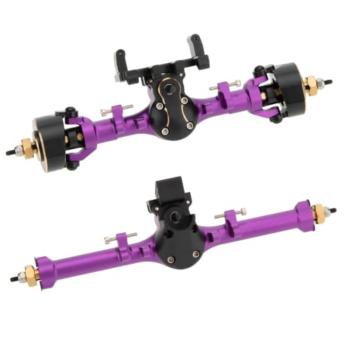 MEUS RACING SCX24 Metal V3 Isokinetic Axles +9MM with 3-Section CVD for Axial 1/24 SCX24 - color: Purple