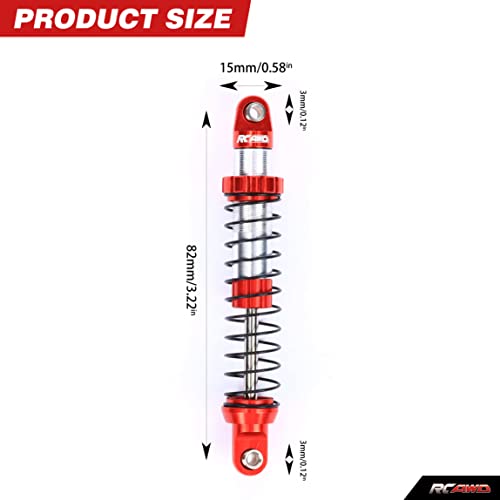 RCAWD for UTB18 Capra RC Shocks Upgrades, Front & Rear Shock Absorber Parts #AXI213004#AXI213000, for Axial 1/18#AXI01002 Red - color: Red