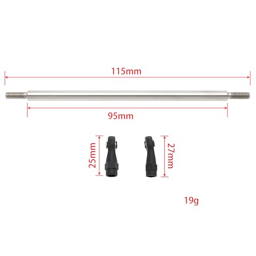 MEUS RACING 1/10 Links Steel Chassis Links Kit for Traxxas TRX4 Axial SCX10 Tamiya CCO1 Redcat Gen8 1/10 RC Crawler (115MM) - size: 115MM