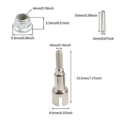 M16107 Metal Rear Wheel Shafts & Pins & Lock Nut M4 Accessories Spare Parts for 1：16 Scale 16889 16890 HM161 RC Cars - color: M16107