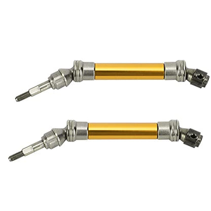 2Pcs RC Car Front Shaft Stainless Steel Rear Drive Shaft Universal Driveshaft Fit for Traxxas RC Truck Upgrades Parts (Yellow) - color: Yellow