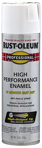 Rust-Oleum Professional High Performance Flat White Spray Paint | Rust Prevention, Corrosion Resistant Coating, Industrial Maintenance, Any Angle Spray, Metal Equipment Protection, 15 oz - color: Flat White, size: 15 Ounce (Pack of 1)