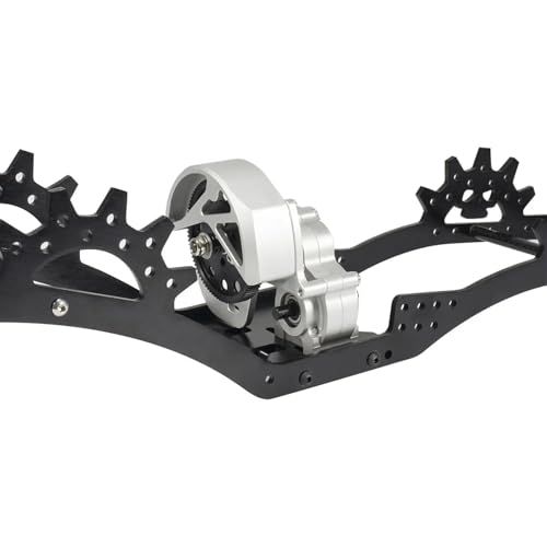 RC Gearbox Compatible with Axial SCX-10 II SMT10 AX10 VS4-10 Gear Transmission Gearbox Set 1/10 RC Car Crawler Upgrade Parts(Silver) - color: Silver