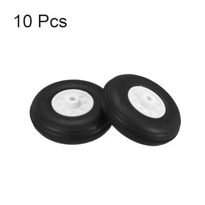 MECCANIXITY 10Pcs RC Airplane Wheels 1.3" OD Aircraft PU Rubber Tire Tail Airplanes Wheel Replacement for DIY Model Plane Helicopter Car - size: 1.3" OD