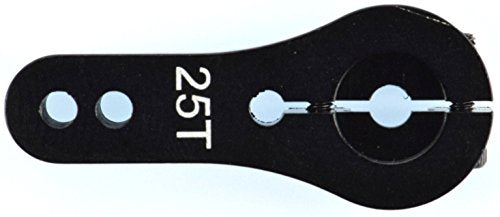 Apex RC Products 25T for Futaba Black Aluminum Dual Clamping Servo Horn - 2 Pack #8015