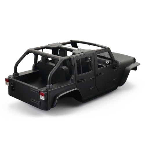 1/10 RC Jeep Wrangler Convertible Hard Shell Kit, for 1/10 RC Crawler TRX4 Axial SCX10 90046 90027 313 Wheelbase Shell Modification Accessories (Matte Black) - color: Matte Black
