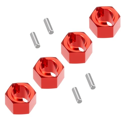 7mm Wheel Hex Hubs Extenders Adapter Kit for Losi Mini-T 2.0 & Mini-B | 1/16 1/18 RC Off-Road Car Truck Red 4pcs Aluminum - color: Red