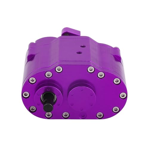 2 Speeds Transfer Case Gearbox Dual Speed Transmission Box 46x53x32mm for Axial SCX10 RC4WD D90 1/10 RC Crawler Upgrade Parts (Purple) - color: Purple