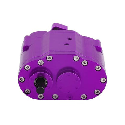 2 Speeds Transfer Case Gearbox Dual Speed Transmission Box 46x53x32mm for Axial SCX10 RC4WD D90 1/10 RC Crawler Upgrade Parts (Purple) - color: Purple