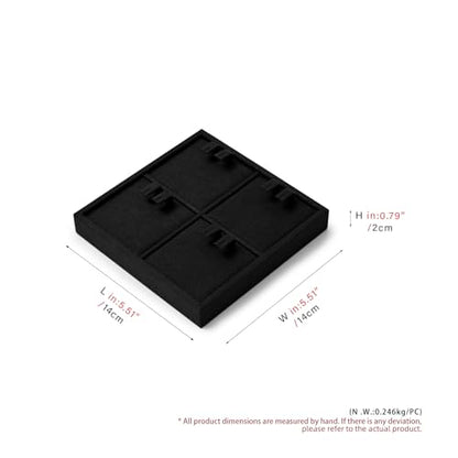 Oirlv Microfiber Jewelry Earring Display Tray Black | Black Microfiber Tray, Soft Premium Material, Sturdy Build, Great for Stud and Drop Earrings, Professional Display - style: P13702