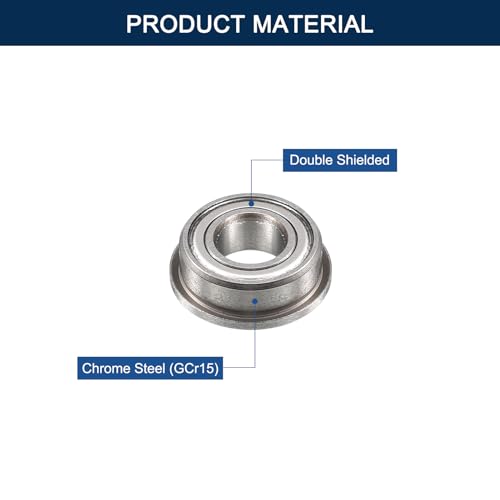 F684ZZ Flanged Ball Bearing, ID 4mm x OD 9mm x Width 4mm Miniature Bearings, Double Metal Shielded Deep Groove Bearings, Pre-Lubricated (GCr15) Chrome Steel 10pcs - size: F684ZZ 4mmx9mmx4mm