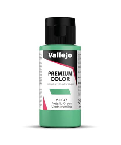 Vallejo - Premium Color RC Metallic Gran 2.02 Fl.Oz. (60 ml) for Airbrushing, Acrylic-Polyurethane Hybrid Resin of Great Resistance Paint for Model and Hobby Use - color: Green