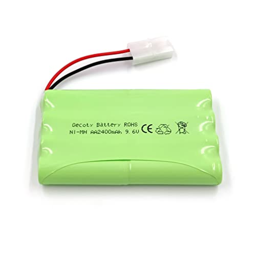9.6V 2400mAh NiMH AA Rechargeable Battery Pack, 8S AA RC Battery with KET 2P Connector & USB Charging Cable for RC Car, RC Battle Tank, RC Boat