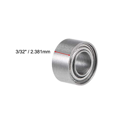 uxcell R133ZZ Deep Groove Ball Bearing 3/32-inchx3/16-inchx3/32-inch Shielded Z2 Lever Bearings 10pcs - size: 3/32"x3/16"x3/32"