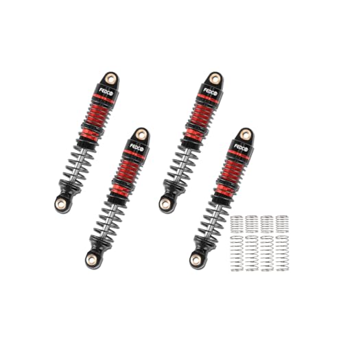 DSS18 Shocks 51MM Oil-Filled Dual Spring Shock Absorber CNC Long Threaded Oil Damper With Spring For TRX4MT TRX4M Upgrades 1/18 RC Crawler - style: 51mm red