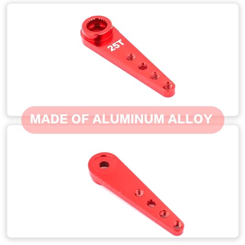 6PCS Aluminum 25T Servo Horn 37mm for Futaba Savox Power(Red) | 25 Teeth Extension Steering Arm Server,Compatible with Futaba Savox Power HD HSP MG995 MG996 Servos,CNC Machining - color: 6pcs Red