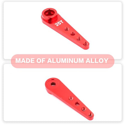 6PCS Aluminum 25T Servo Horn 37mm for Futaba Savox Power(Red) | 25 Teeth Extension Steering Arm Server,Compatible with Futaba Savox Power HD HSP MG995 MG996 Servos,CNC Machining - color: 6pcs Red