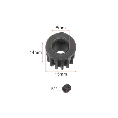 uxcell Mod 1 13T Pinion Gear 8mm Bore Hardened Steel Motor Rack Spur Gear for RC Car Truck Gear Drive