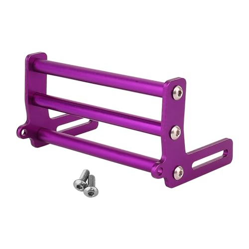 Aluminum Front Bumper Bull Bars for 1/10 RC Crawler Axial SCX10 TRX4 LCG Chassis FJ40 Dodge Power Wagon Cab Cliffhanger Body (Purple) - color: Purple