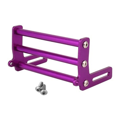 Aluminum Front Bumper Bull Bars for 1/10 RC Crawler Axial SCX10 TRX4 LCG Chassis FJ40 Dodge Power Wagon Cab Cliffhanger Body (Purple) - color: Purple