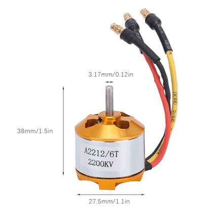 RC Airplane Motor, 2212 KV2200 Brushless Motor 40A XT60T SG90 Servo 6035 Propeller Accessory Kit for RC Aircraft RC Plane Quadcopter Fixed Wing Plane Helicopter Aircraft (Black)