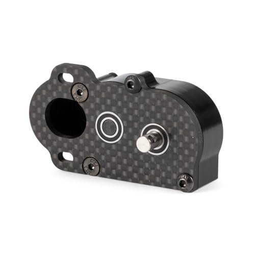 Straight Axle Transmission NOD Tiny Gearbox with Adapter Plate, Black | 4:1 Low Gear Ratio, with 48P 44T Spur Gear, Fit for Axial AR44 AR45 AR60 Enduro Vanquish F9 F10 - color: Black