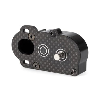 Straight Axle Transmission NOD Tiny Gearbox with Adapter Plate, Black | 4:1 Low Gear Ratio, with 48P 44T Spur Gear, Fit for Axial AR44 AR45 AR60 Enduro Vanquish F9 F10 - color: Black