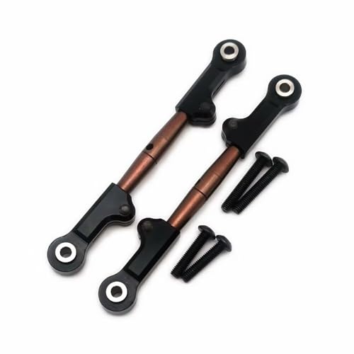 S2 Hard Steel Front Upper Suspension Link Rod with Aluminum Ends Black for Axial AX80019